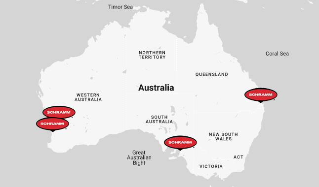Four Schramm locations in Australia