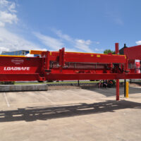Schramm Loadsafe trailer mounted automated pipe & casing handling system in Australia.